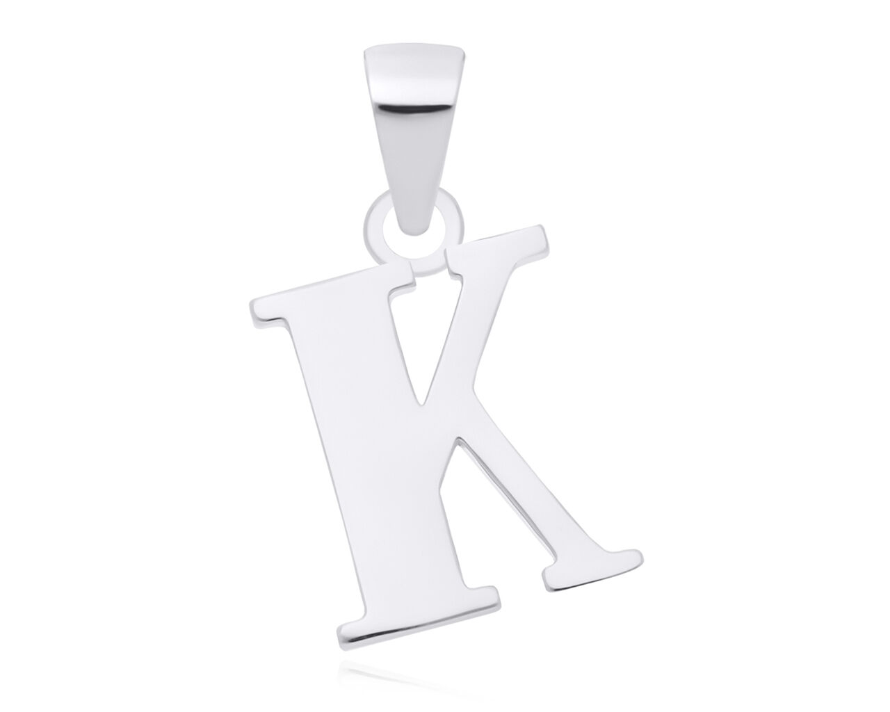 Srebrna literka K gładka zawieszka pr.925