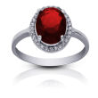 Pierścionek srebrny z dużą czerwoną cyrkonią - 2