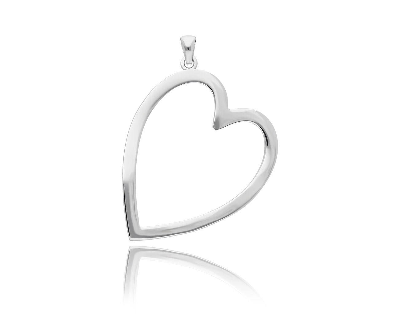Zawieszka srebrna w kształcie dużego serca