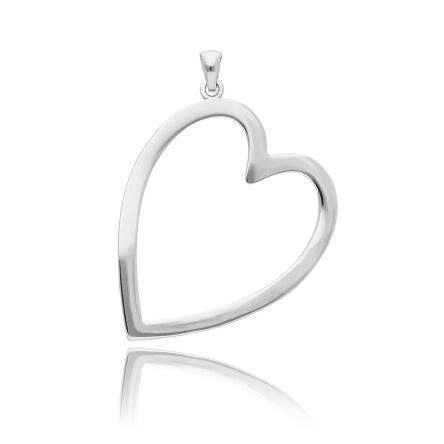 Zawieszka srebrna w kształcie dużego serca