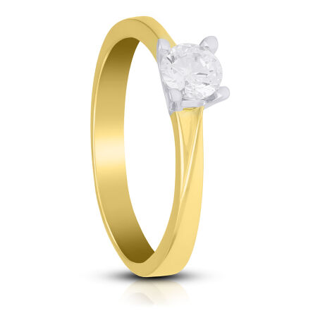 Pierścionek złoty 585 z cyrkonią
