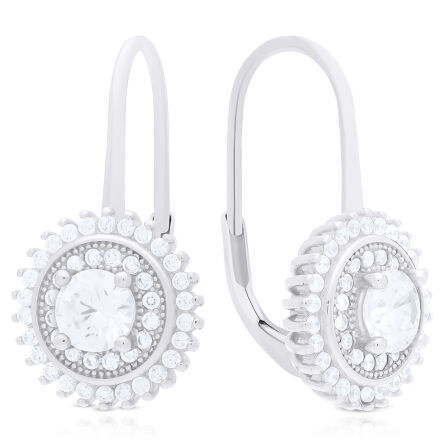 Kolczyki srebrne z cyrkoniami wiszące pr.925