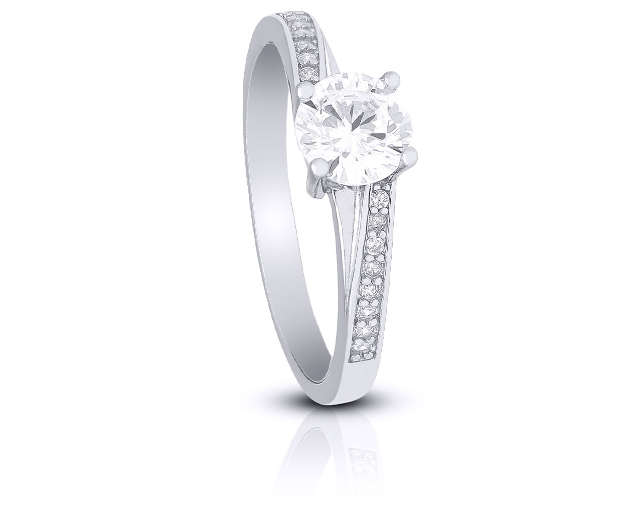 Pierścionek srebrny z cyrkoniami pr.925