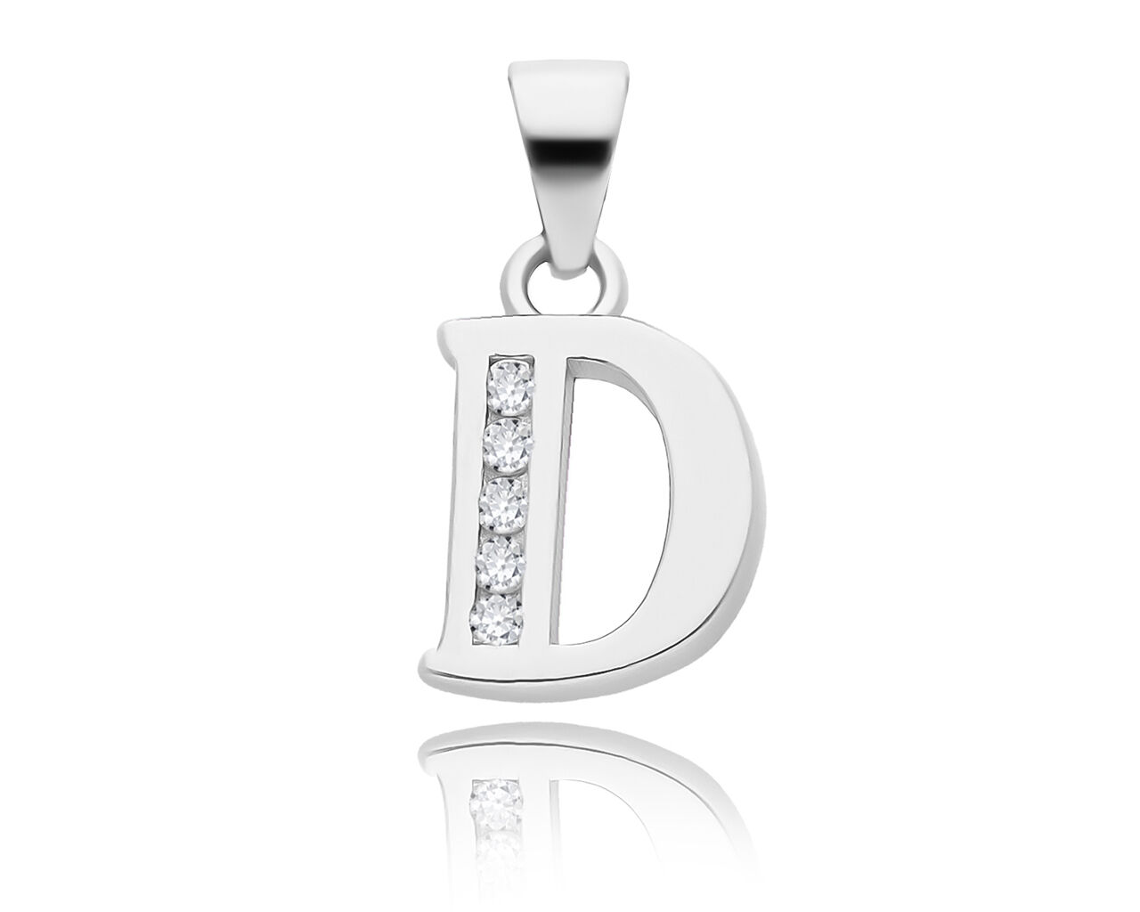 Zawieszka srebrna w kształcie literki D