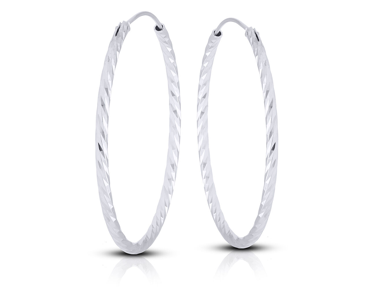 Kolczyki koła srebrne diamentowane pr.925