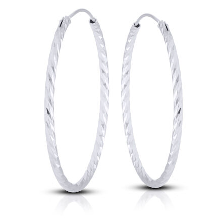 Kolczyki koła srebrne diamentowane pr.925