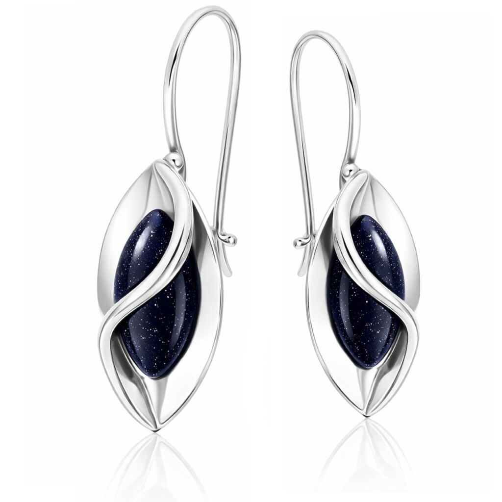 Kolczyki srebrne 925 z kamieniem Noc Kairu eleganc