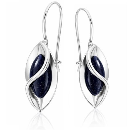 Kolczyki srebrne 925 z kamieniem Noc Kairu eleganc