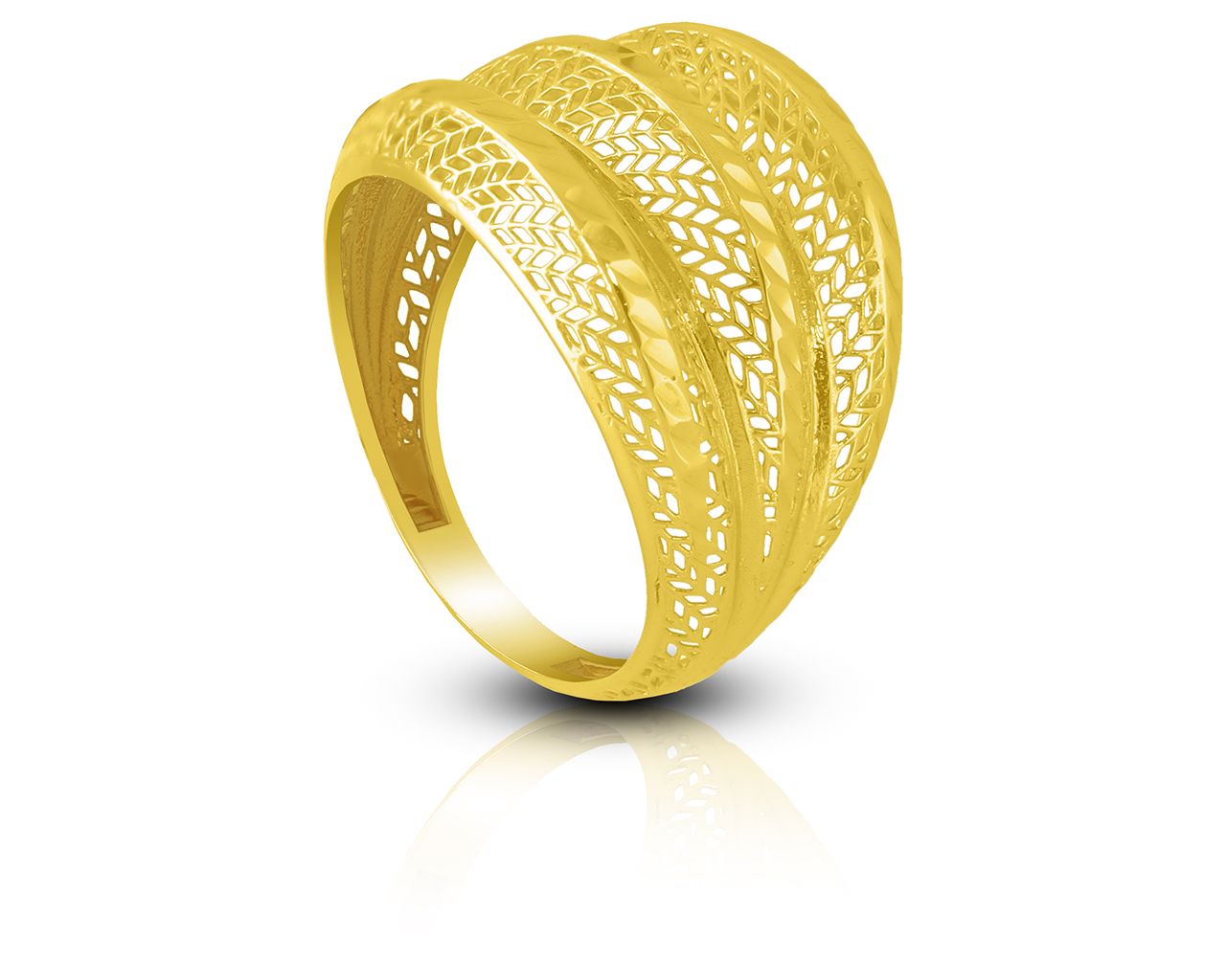 Złoty szeroki pierścionek pr.585