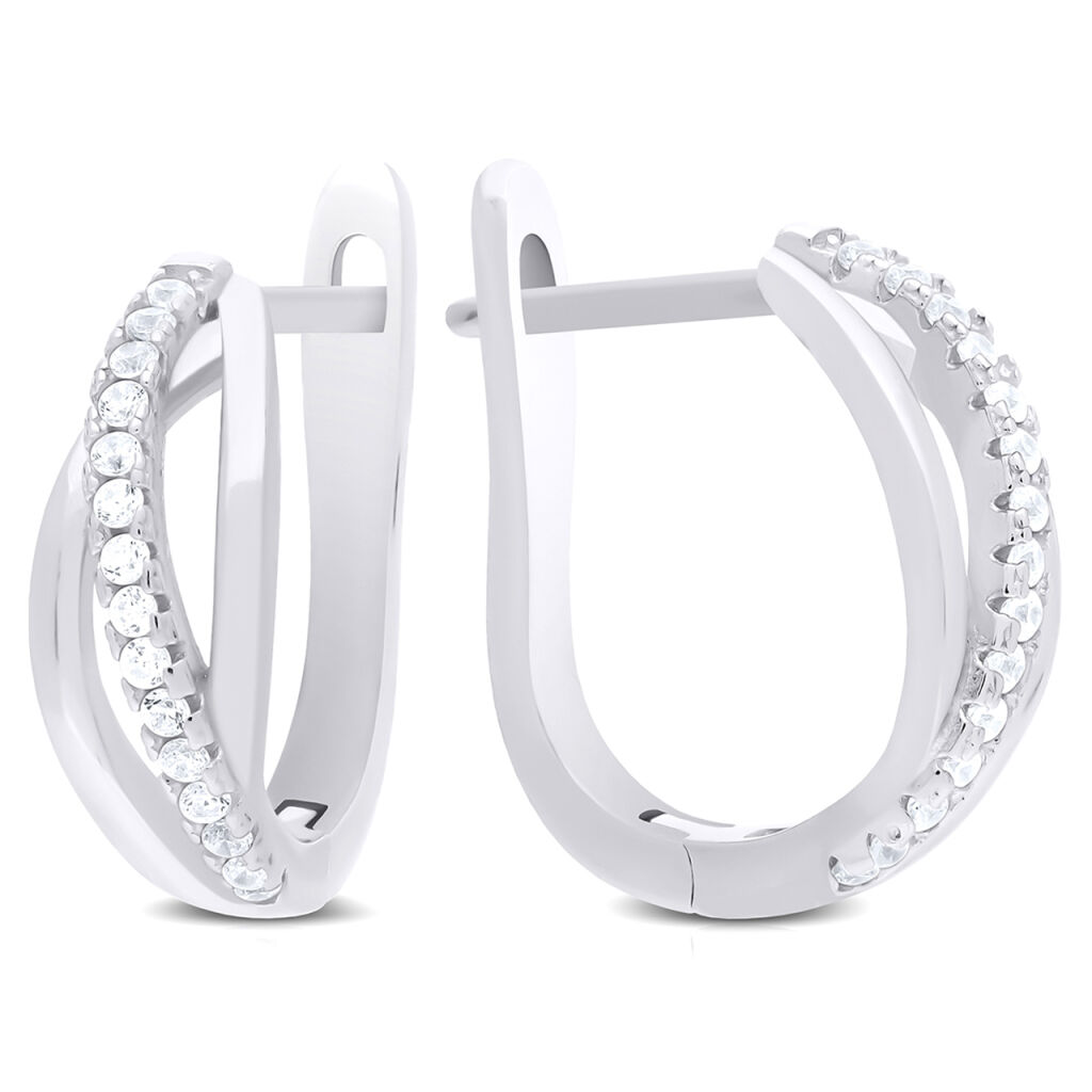 Kolczyki srebrne angielskie z cyrkoniami pr.925