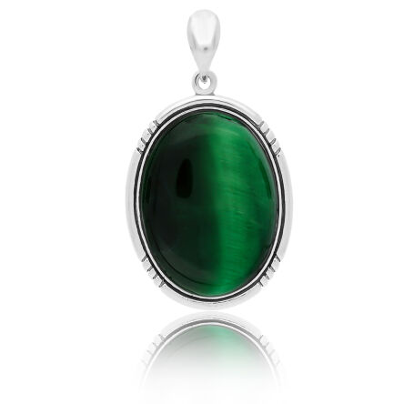 Zawieszka srebrna duża naturalne Tygrysie Oko