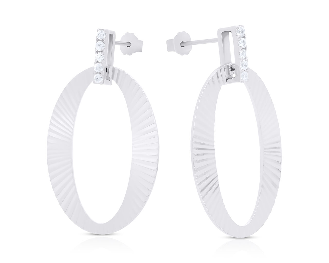 Kolczyki srebrne wiszące błyszące sztyfty pr.925