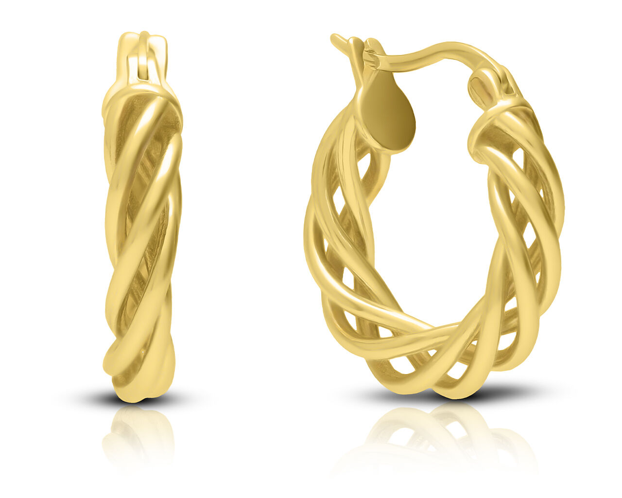 Kolczyki koła srebrne pozłacane kółka pr.925