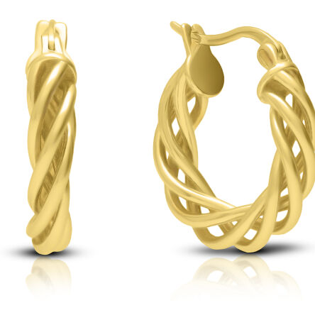 Kolczyki koła srebrne pozłacane kółka pr.925