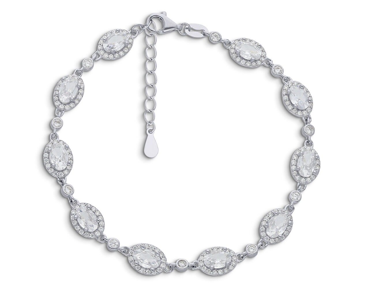 Srebrna bransoletka zdobiona cyrkoniami