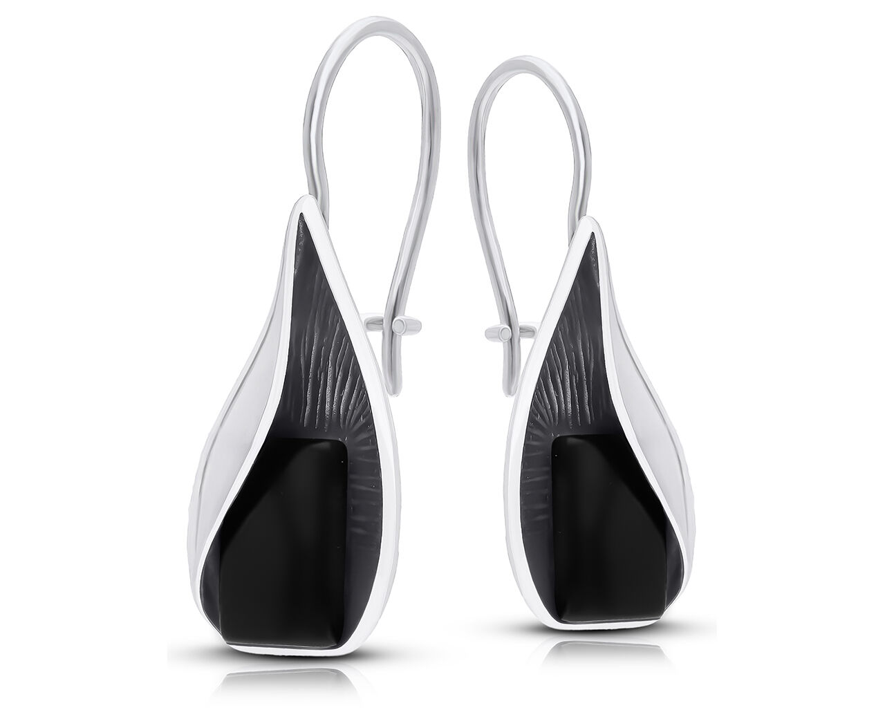 Kolczyki srebrne z czarnym onyksem