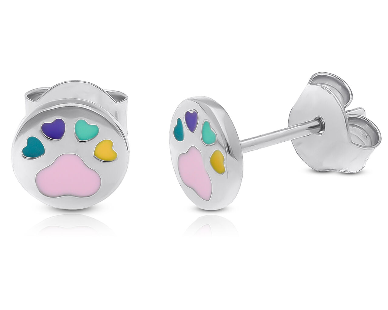 Kolczyki srebrna dla dziecka psia łapka
