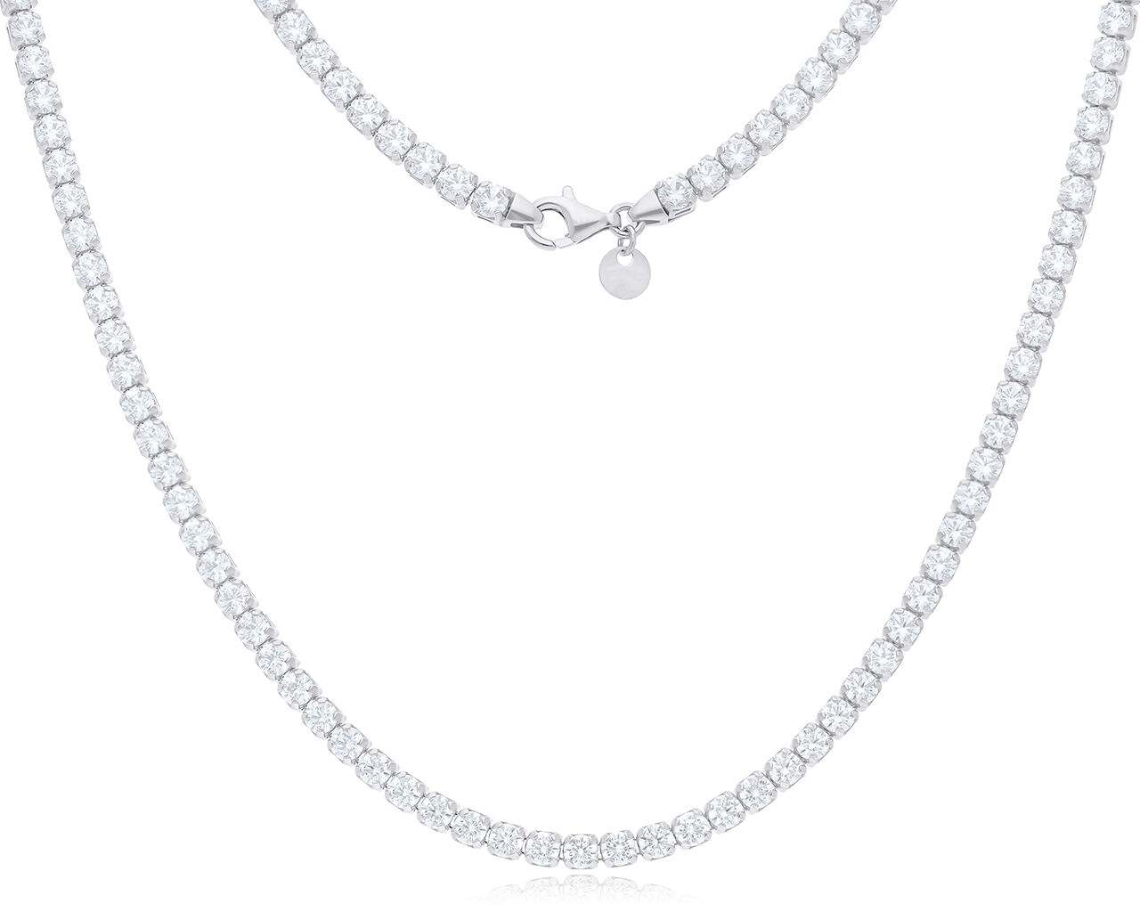 Naszyjnik srebrna kolia z dużymi cyrkoniami