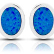 Kolczyki srebrne z opalem niebieskim pr.925 - 2