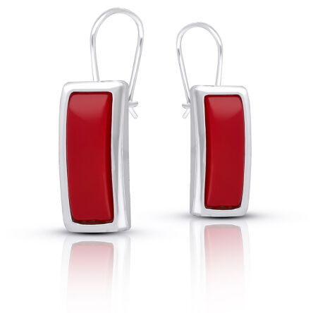 Kolczyki srebrne z czerwonym koralem