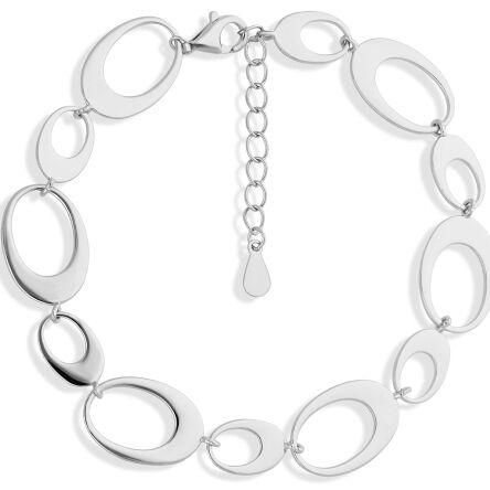 Bransoletka srebrna złożona z gładkich elementów