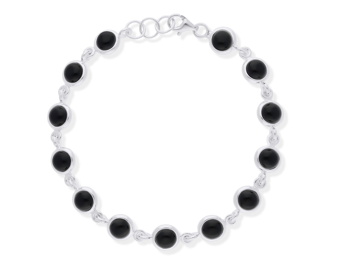 Bransoletka srebrna z kamieniami Onyksu