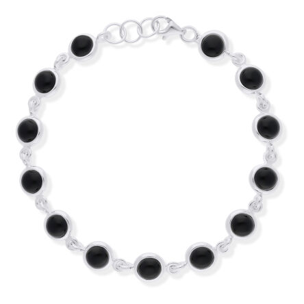 Bransoletka srebrna z kamieniami Onyksu