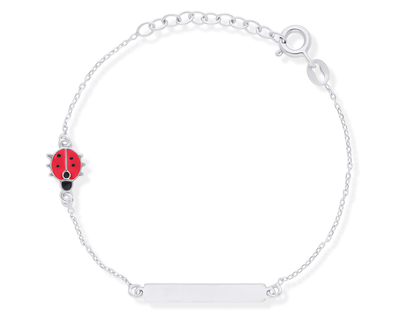 Bransoletka dla dziecka z biedronką srebro pr.925