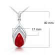 Zawieszka srebrna 925 z koralem wisiorek łezka - 3