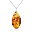 Zawieszka srebrna z bursztynem naturalnym pr.925 - 3