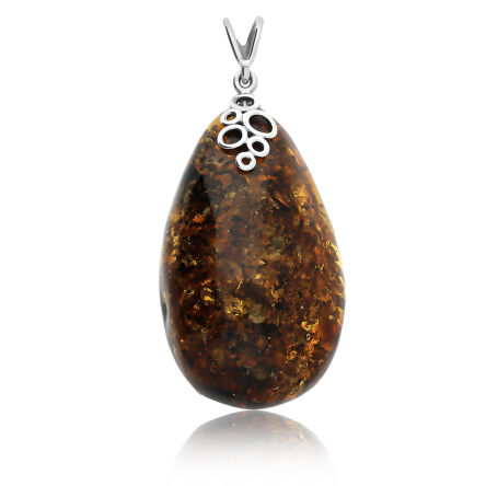 Zawieszka z naturalnym bursztynem srebro pr.925