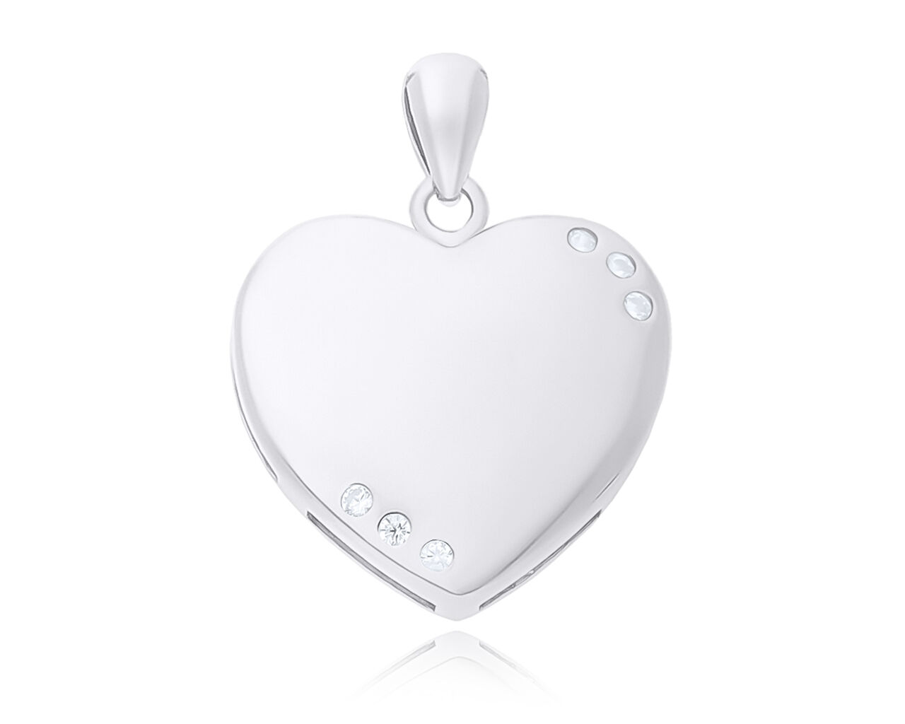 Zawieszka srebrna serce z cyrkoniami pr.925
