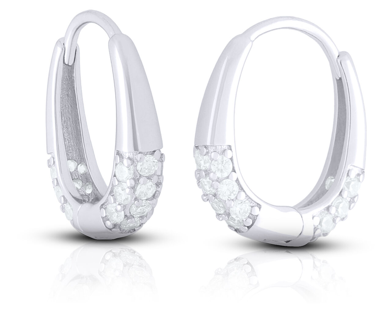 Kolczyki srebrne ozdobione cyrkoniami