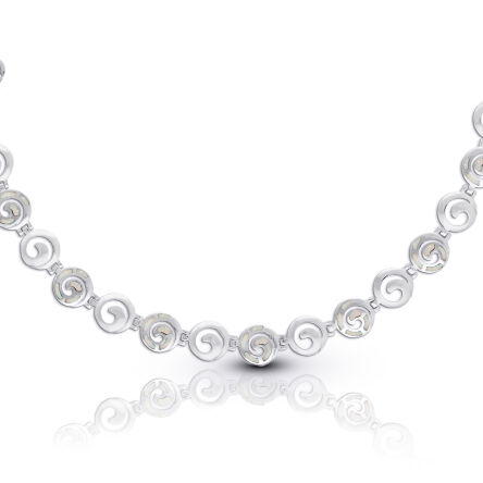 Srebrna bransoletka damska z białym opalem