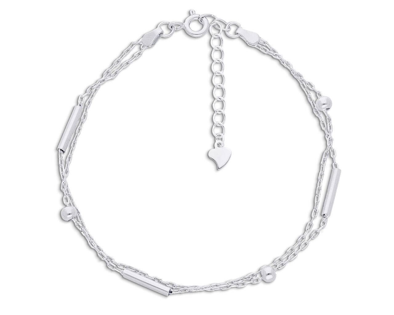 Bransoletka srebrna na podwójnym łańcuszku