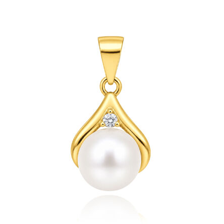 Zawieszka srebro 925 pozłacana elegancka z perłą
