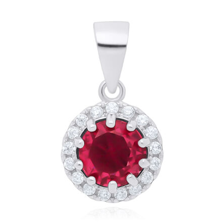 Zawieszka srebrna z czerwoną cyrkonią pr.925