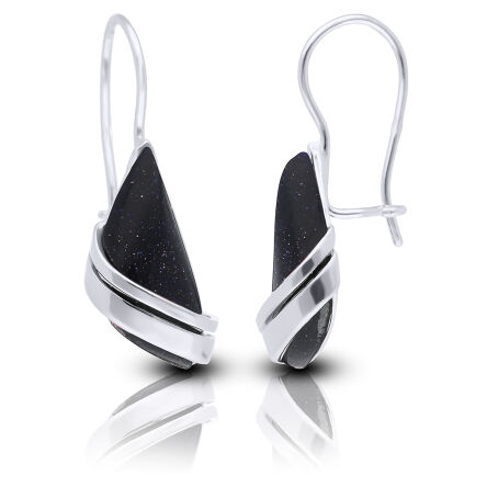 Srebrne kolczyki z Nocą Kairu wiszące