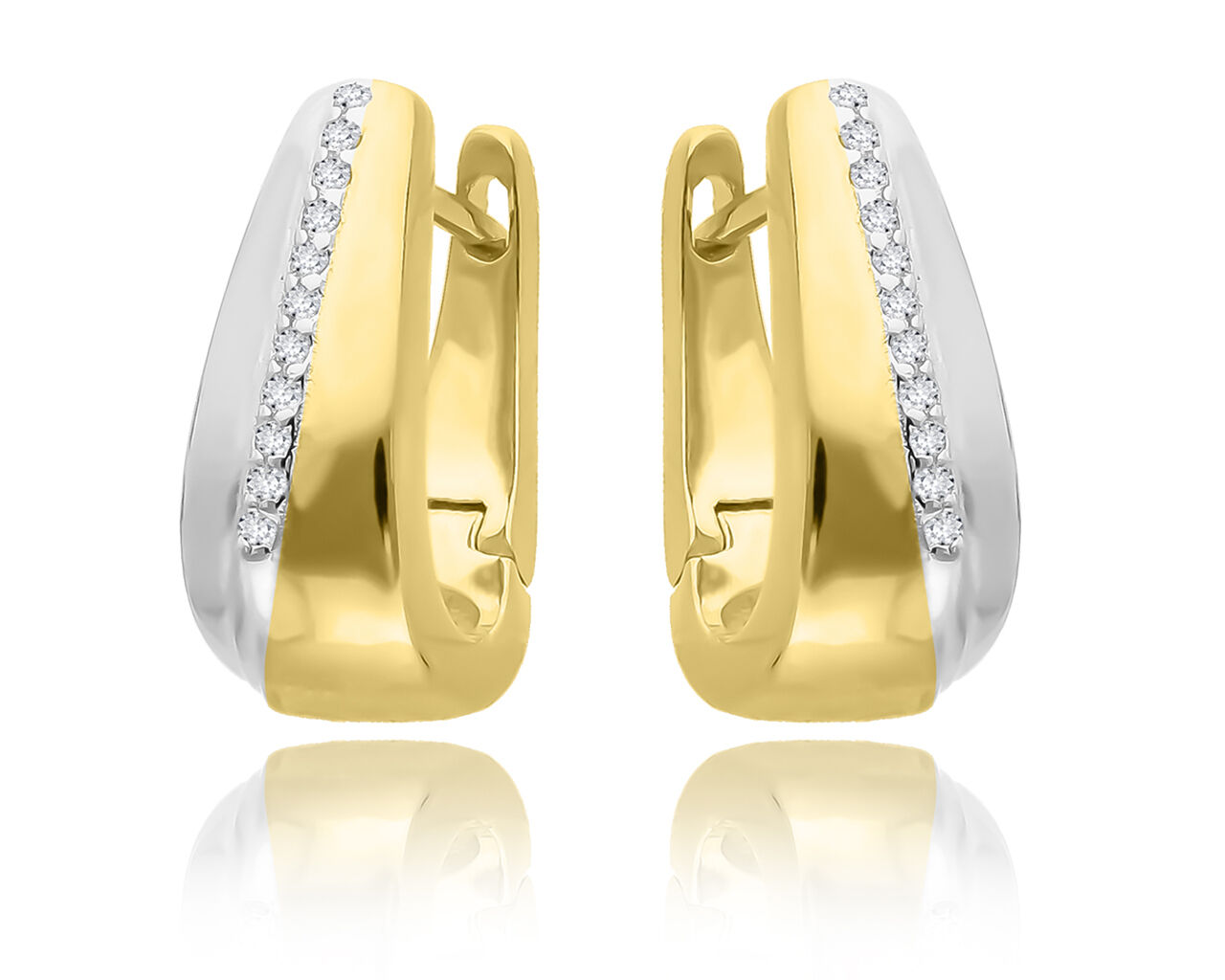 Kolczyki srebrne pozłacane angielskie z cyrkoniami