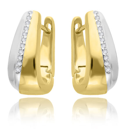 Kolczyki srebrne pozłacane angielskie z cyrkoniami