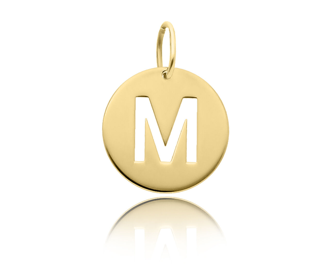 Złota zawieszka literka M pr.585