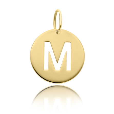 Złota zawieszka literka M pr.585