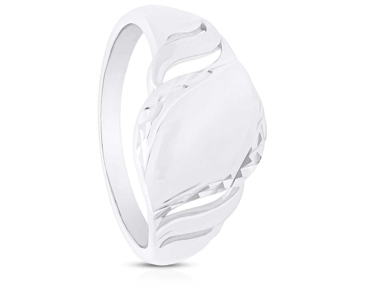 Pierścionek srebrny szeroki diamentowany