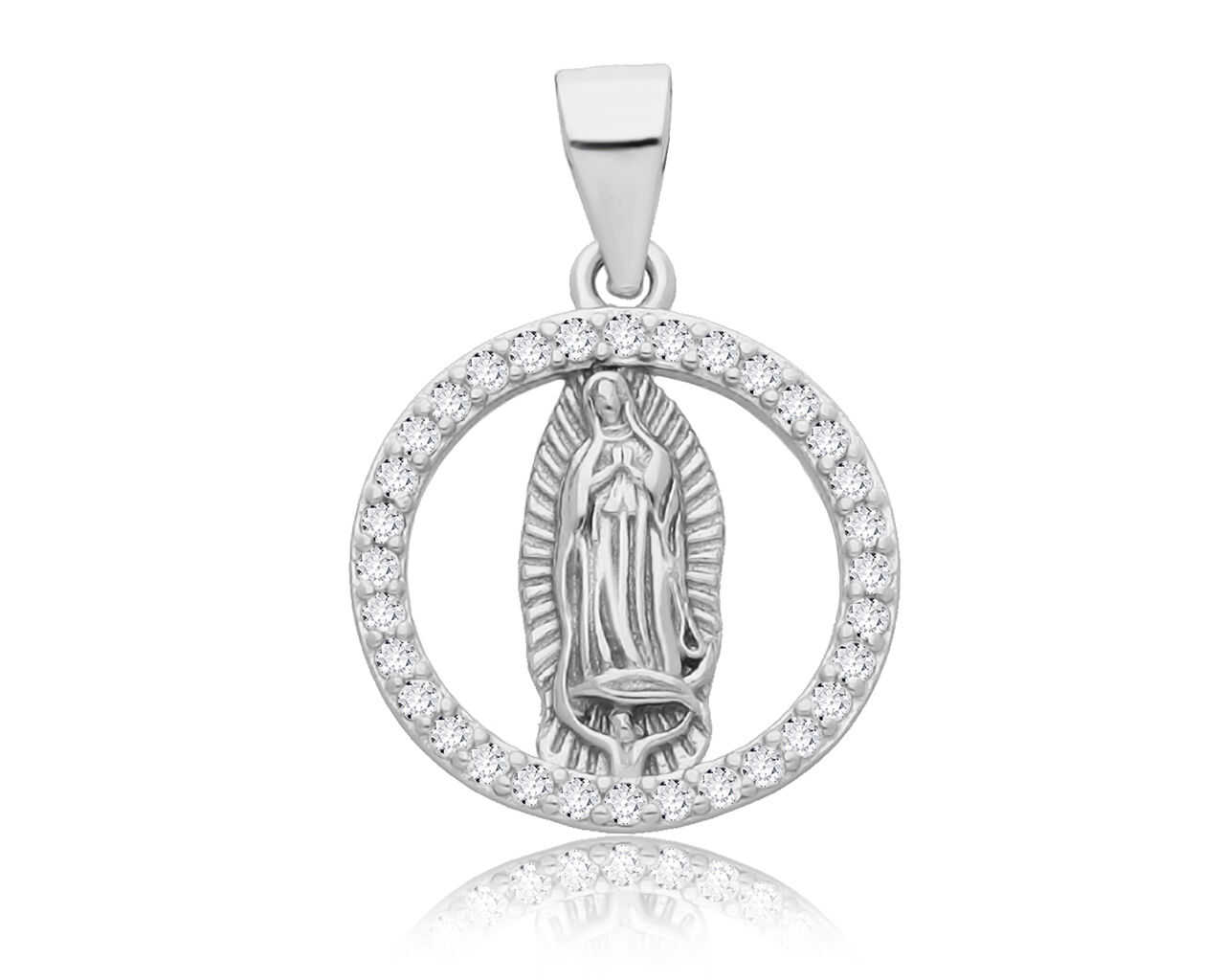 Srebrny medalik z Matką Boską