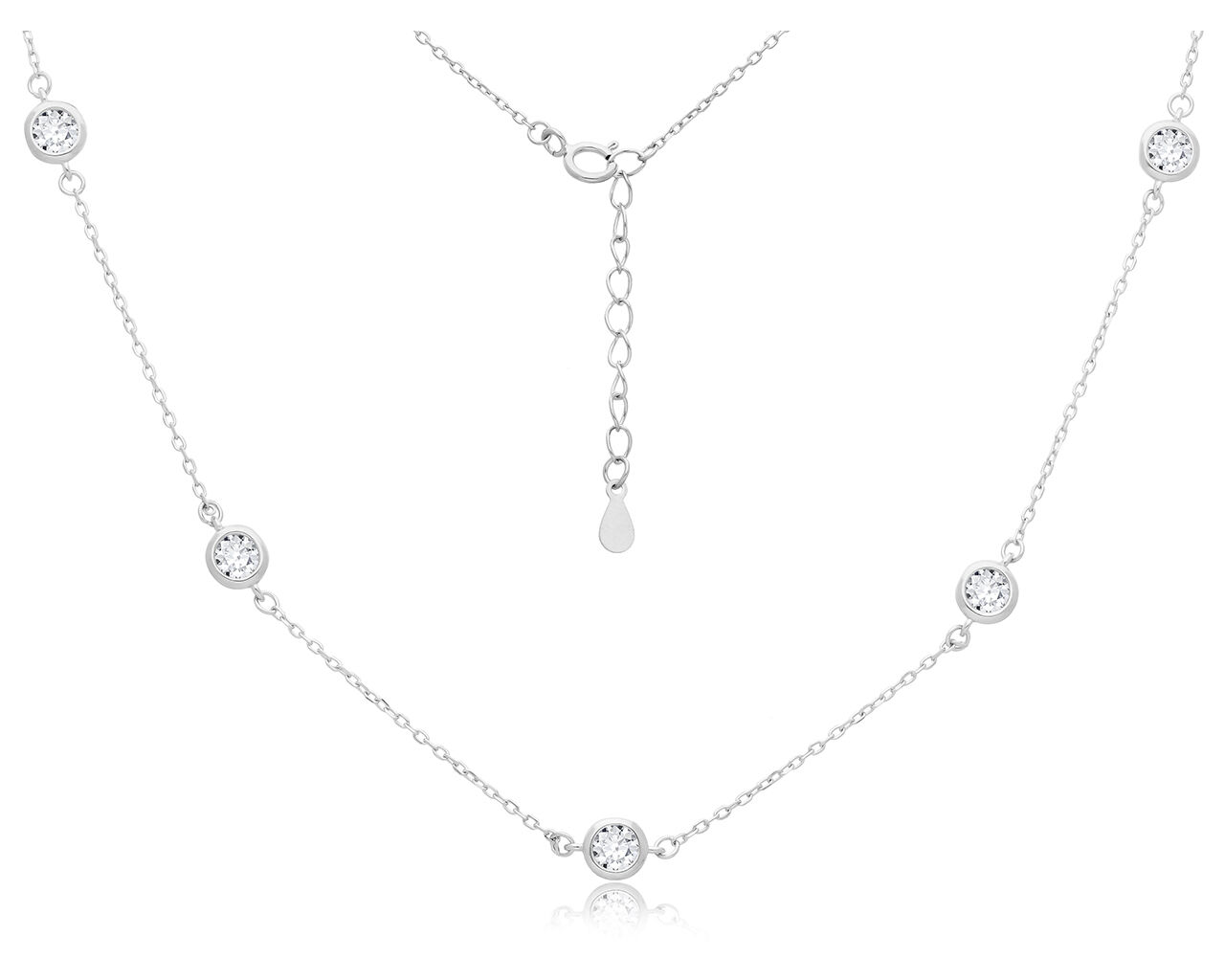 Naszyjnik srebrny damski z cyrkoniami