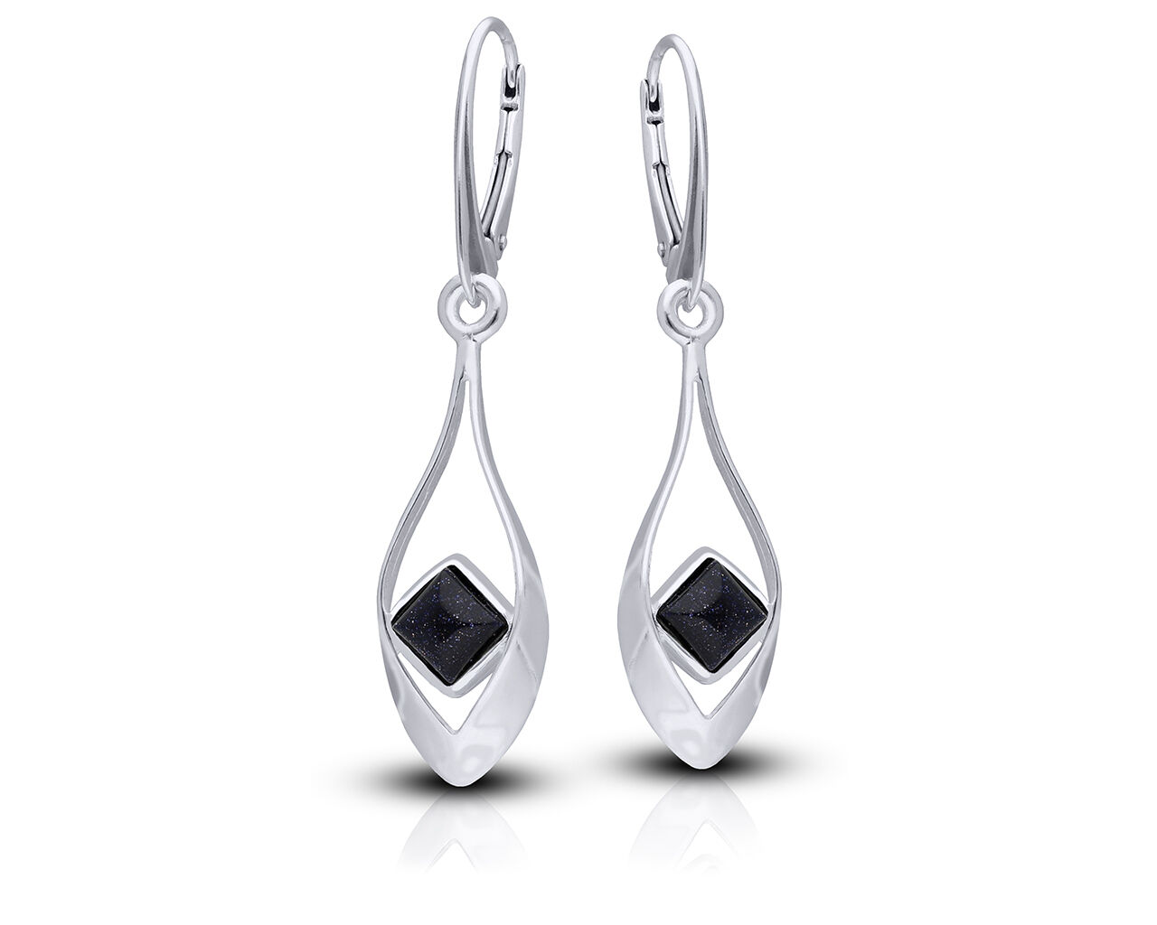 Kolczyki srebrne wiszące długie z Nocą Kairu