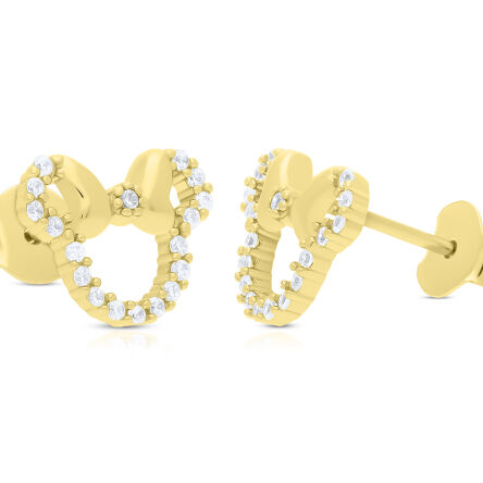 Kolczyki srebrne pozłacane dla dziecka Myszki