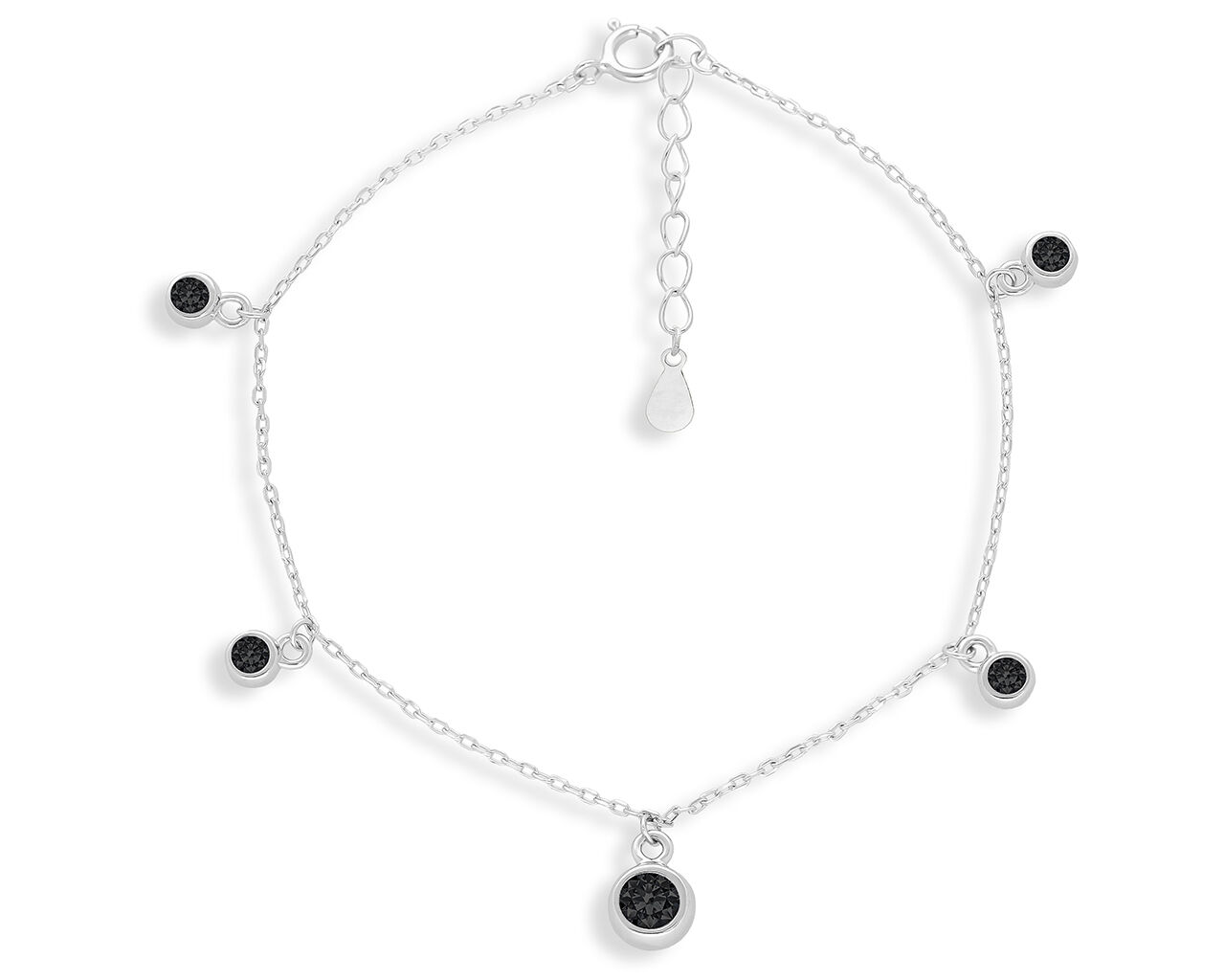Bransoletka srebrna damska z czarnymi cyrkoniami