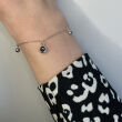 Bransoletka srebrna damska z czarnymi cyrkoniami - 2