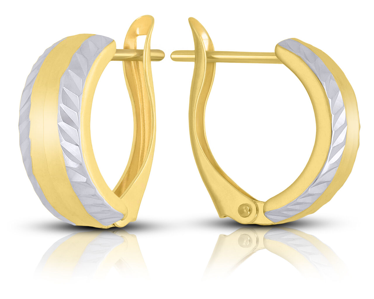 Kolczyki złote 585 diamentowane angielskie